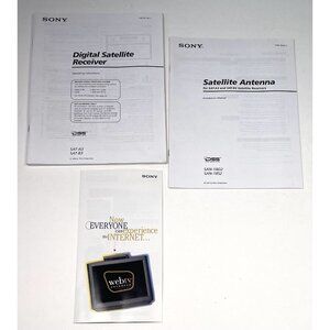 SONY Digital Satellite Receiver & Antenna Installation OWNERS MANUAL Instruction